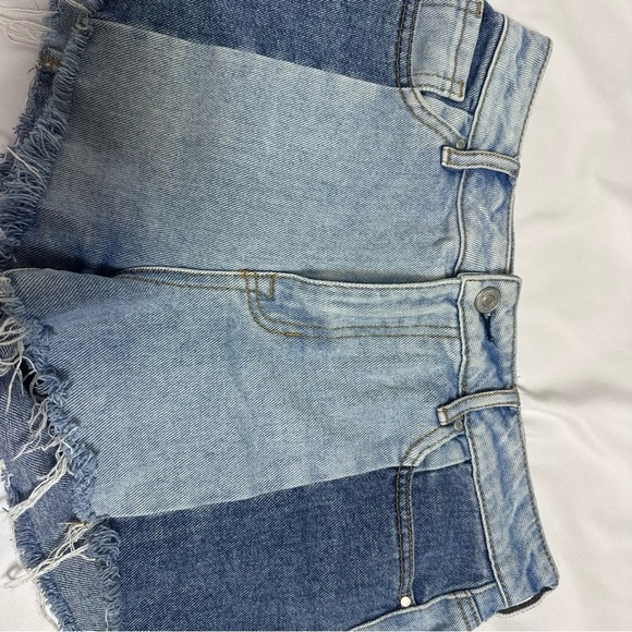 PacSun High Rise Color Block Denim Cut Off Shorts Women’s 25 - Picture 3 of 8